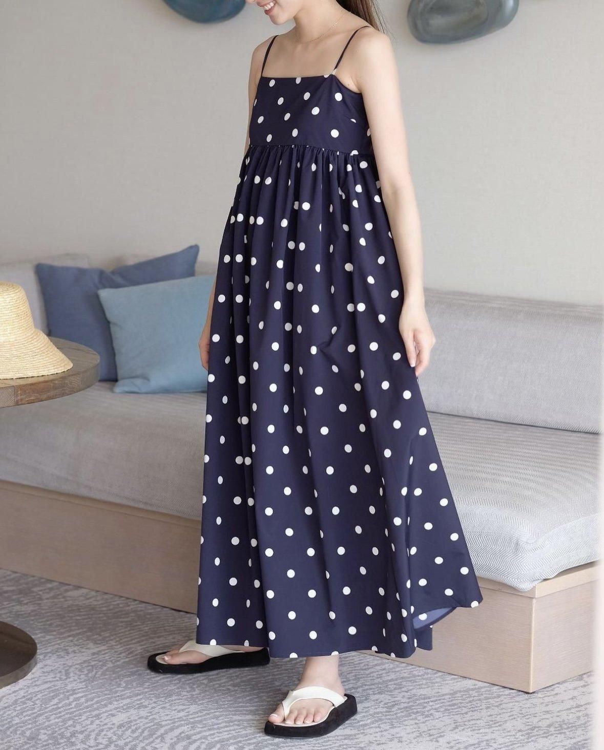 karry A Dress Navy×Dot