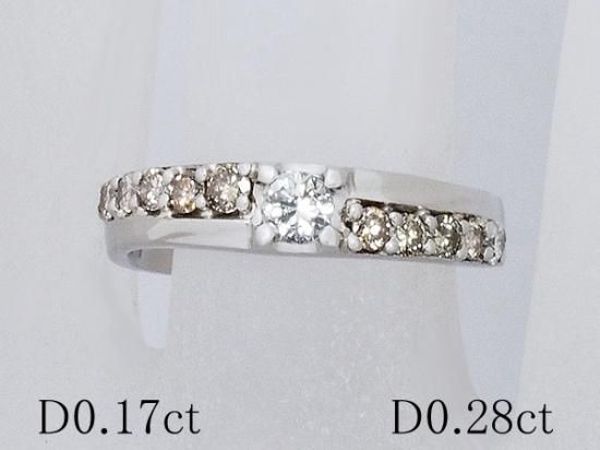ダイヤモンド 0 17ct 0 28ct プラチナ デザイン リング 13号 ジュエリー 時計 ジュエル ウォッチサプライ
