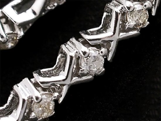 ダイヤモンド/1.00ct デザイン ブレスレット K18WG - ジュエリー・時計