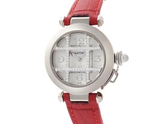 カルティエ Cartier パシャ32 グリットダイヤ WJ101456 K18