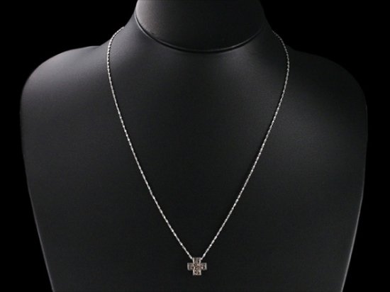 ダイヤモンド/1.00ct クロスデザイン ネックレス K18WG - ジュエリー・時計【ジュエル＆ウォッチサプライ】