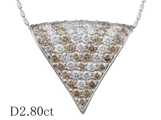 ダイヤモンド/2.80ct デザイン ネックレス K18WG, - ジュエリー・時計【ジュエル＆ウォッチサプライ】