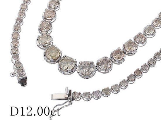 ダイヤモンド ネックレス K18WG 0.20ct 1.2g - ネックレス