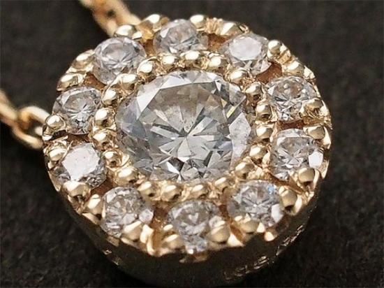 ポンテヴェキオ ダイヤモンド/0.15ct ネックレス K18PG