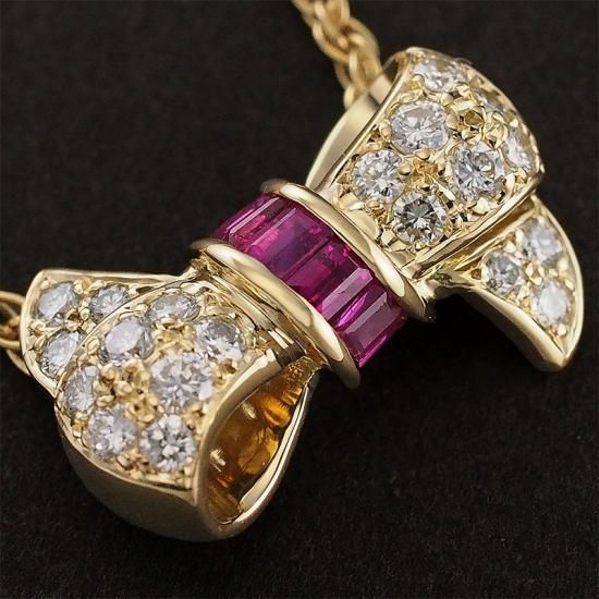 ニナリッチ ルビー/0.29ct ダイヤモンド/0.35ct リボンモチーフ