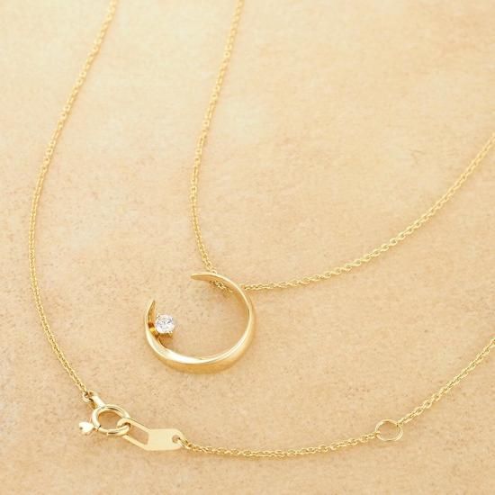 スタージュエリー　ダイヤモンド0.05CT ネックレス スタージュエリー ダイヤモンド/0.05ct 月 デザイン ネックレス