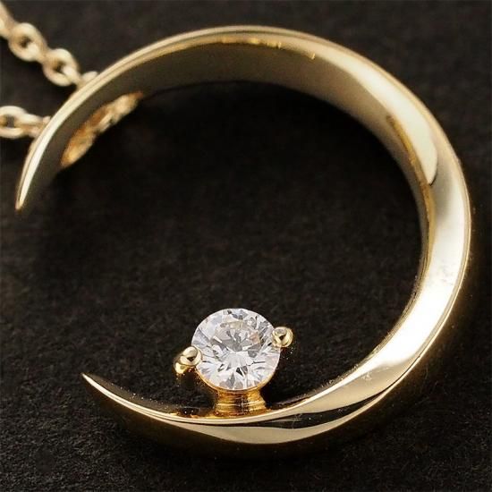 スタージュエリー　ダイヤモンド0.05CT ネックレス スタージュエリー ダイヤモンド/0.05ct 月 デザイン ネックレス