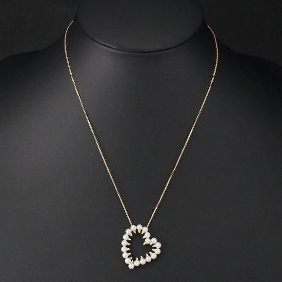 タサキ パール ダイヤ/0.07ct デインジャー ハート ネックレス タサキ パール ダイヤ/0.07ct デインジャー ハート ネックレス
