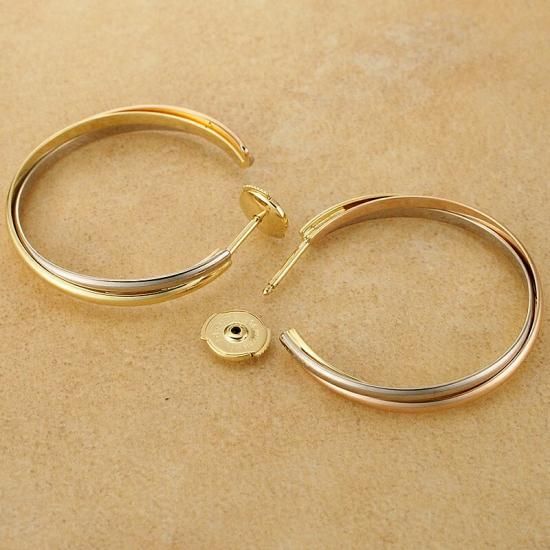 カルティエ トリニティ スリーカラー ピアス K18YG/WG/PG カルティエ トリニティ スリーカラー ピアス K18YG/WG/PG