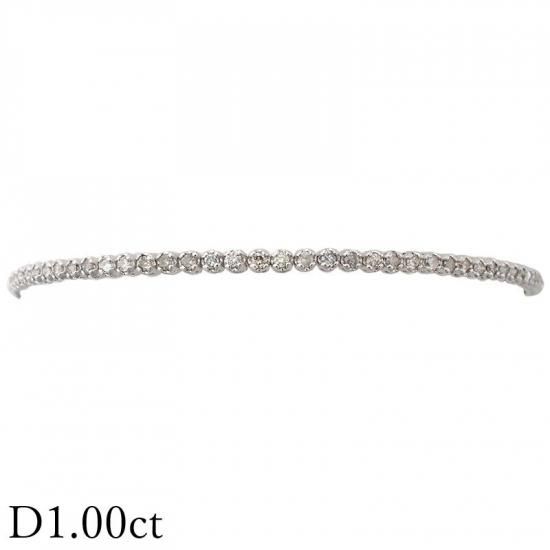 天然ダイヤモンドブレスレット　K18YG D1.00ct 18cm D1.00ct K18WG天然ダイヤブレスレッド K18WG ダイヤモンド
