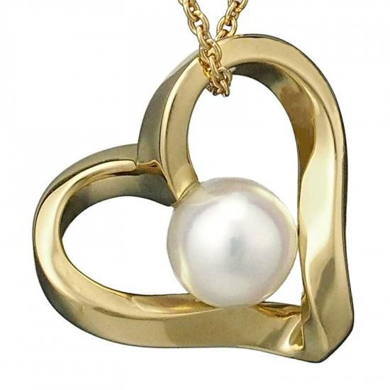 □ミキモト　MIKIMOTO ハート　パール　ネックレス ミキモト(MIKIMOTO)ミキモト アコヤパール ハートネックレス