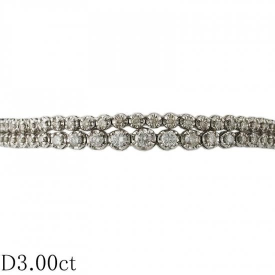 K18WG ダイヤモンド ブレスレット 2.00CT K18WG テニスブレスレット