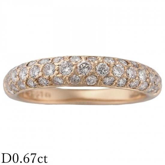 ポンテヴェキオ ダイヤモンド/0.67ct パヴェ リング K18PG 14号 ポンテヴェキオ ダイヤモンド/0.67ct パヴェ リング K18PG 14号