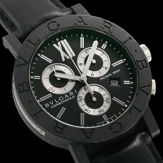 BVLGARI 125周年記念限定 ローマ1884 ブルガリ カーボン　デイト BVLGARI ブルガリブルガリ カーボンゴールド クロノグラフ 125