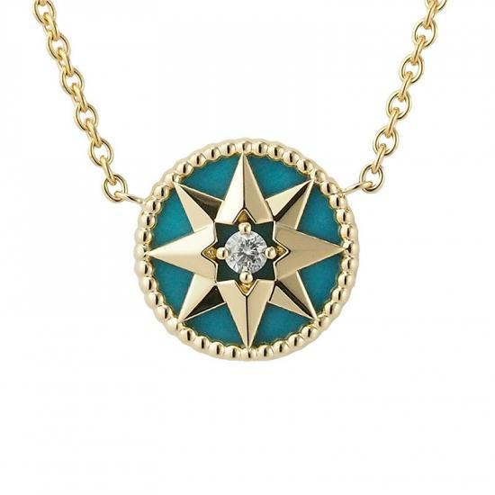 Rose des Vents Necklace Pink Gold, Diamond and Onyx | DIOR