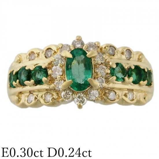 ジュエリーマキ エメラルド/0.30ct ダイヤ/0.24ct リング K18YG