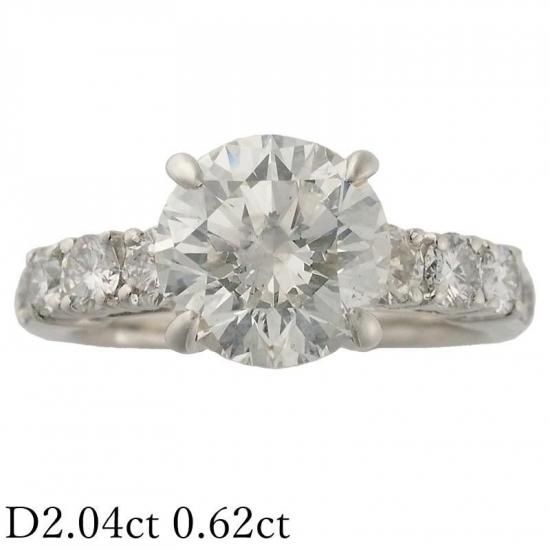 ダイヤモンド/2.04ct ダイヤ/0.62ct リング Pt900 12号