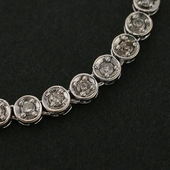 ダイヤモンド/2.00ct テニス ネックレス K18WG - ジュエリー・時計