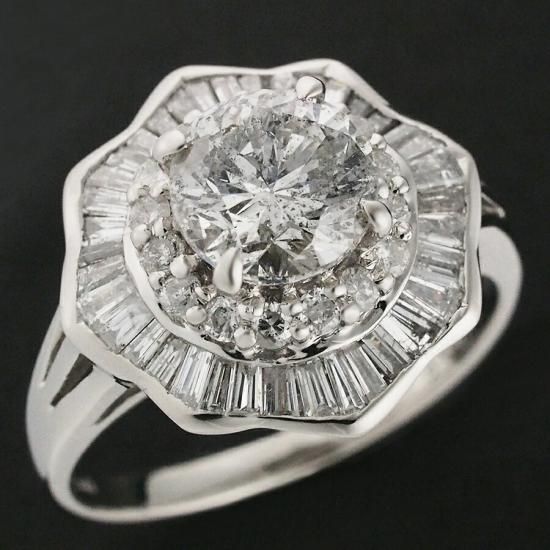 ダイヤモンド/1.30ct 0.72ct リング Pt900 12号 - ジュエリー・時計