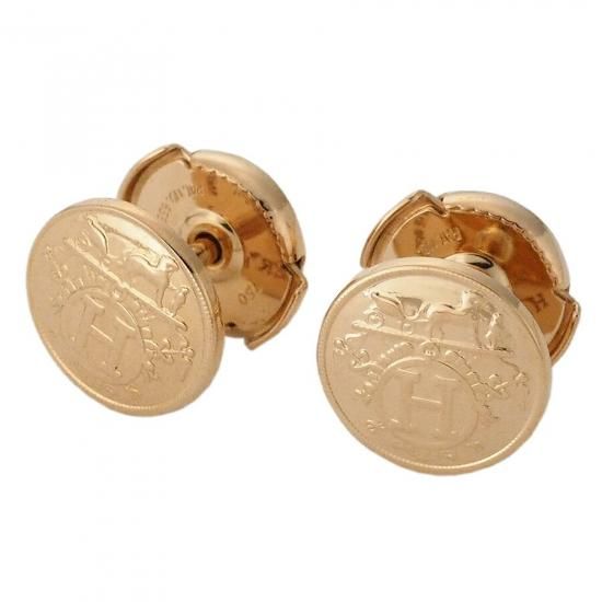 エルメス エクスリブリス TPM ピアス H120544B 00 K18PG - ジュエリー