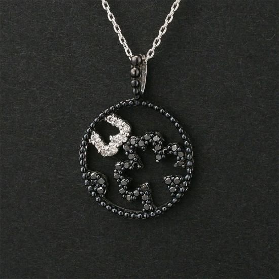 ブラックダイヤ ダイヤモンド/0.16ct デザイン ネックレス K18WG