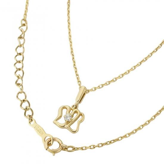 ○ミキモト ネックレスk18 1Pダイヤモンド ミキモト 1P ダイヤモンド デザイン ネックレス K18YG