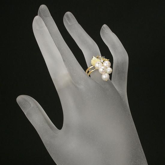 石川暢子 パール/6.2mm ダイヤ サファイア アズタイム 葡萄モチーフ