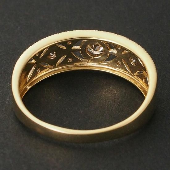 ダイヤモンド/0.30ct デザイン リング K18YG 19号 鑑別書付