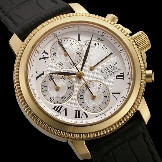 セイコー クレドール クロノグラフ パワーリザーブ 6S74-0020