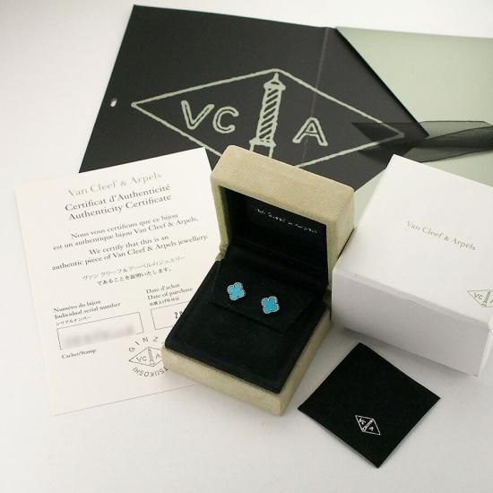 ヴァンクリーフ＆アーペル ターコイズ スウィート アルハンブラ ピアス