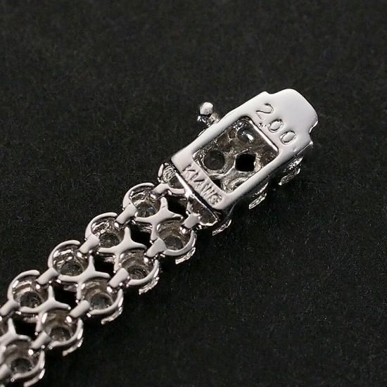 テニスブレスレット 2連 K14 WGダイヤ2ct ダイヤモンド/2.00ct 二連テニス ブレスレット K14WG - ジュエリー