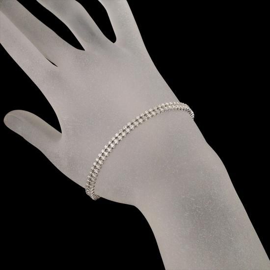 ダイヤモンド/2.00ct 二連テニス ブレスレット K14WG - ジュエリー