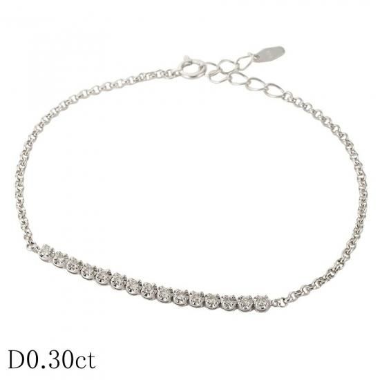 15P ダイヤモンド/0.30ct ブレスレット K18WG - ジュエリー・時計