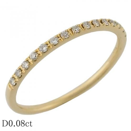 【極美品】STARJEWELRY 0.08ct ハーフエタニティ K18 #08 スタージュエリー ダイヤモンド/0.08ct ハーフエタニティ リング K18YG