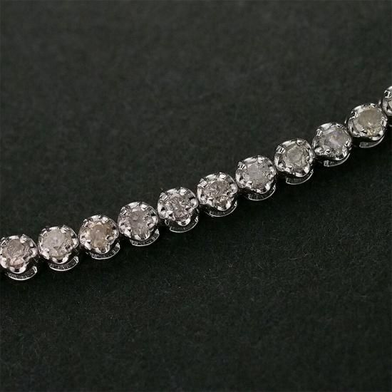 ダイヤモンド/2.00ct テニス ブレスレット K18WG - ジュエリー・時計