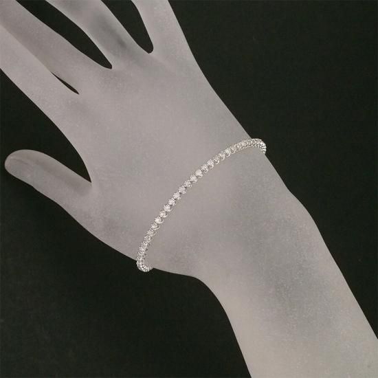 ダイヤモンド/2.00ct テニス ブレスレット K18WG - ジュエリー・時計
