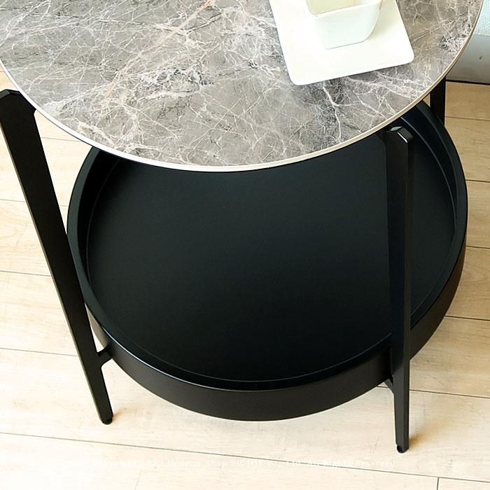 サイドテーブル 大理石風のセラミック天板 ソファサイドテーブル