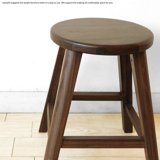 スツール 丸タイプ 丸スツール 円形 ウォールナット材 ウォールナット無垢材 木製椅子 シンプルでコンパクト ※オーク材も選べる