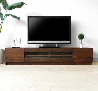 テレビ台 受注生産商品 天板・前板がウォールナット無垢材を使用 幅180cm シンプルなデザインのテレビボード GRAM-180