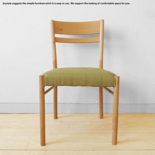 ダイニングチェア  ライトグリーンの張地 メープル材 メープル無垢材 メープル天然木 木製椅子 重さ3.6kgの軽量チェア ナチュラルな色合い