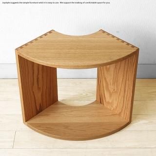 オーク無垢材　サイドテーブル　展示品 2wayサイドテーブル オーク 無垢材 高さ40/47cm ac-cent