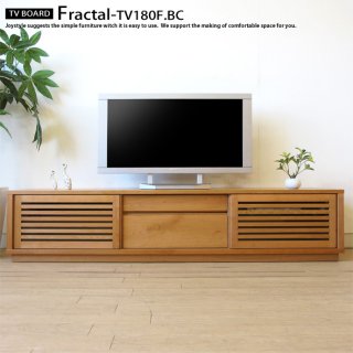 テレビ台 格子扉 引き戸 スライド扉のテレビボード 幅180cm ブラックチェリー材（ナラ・ウォールナット） 木製 FRACTAL-TV180F