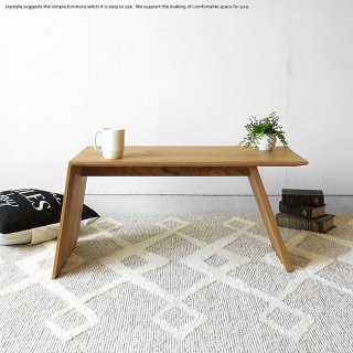 ローテーブル リビングテーブル 幅80cm、70cm オーク無垢材 オイル仕上げ 美しいデザイン 縦置きするとサイドテーブルに 木製