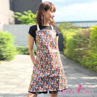 <img class='new_mark_img1' src='https://img.shop-pro.jp/img/new/icons27.gif' style='border:none;display:inline;margin:0px;padding:0px;width:auto;' />【amorico】PVC フローラルホワイト（小花） エプロン