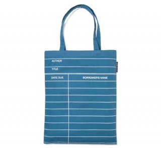 Library Card Tote Bag (Blue Denim)