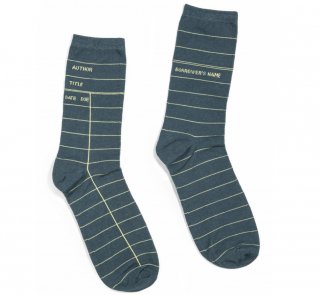 Library Card Socks (Grey)