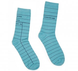 Library Card Socks (Blue)