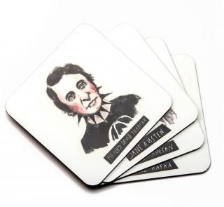 Punk Rock Authors Coaster Set