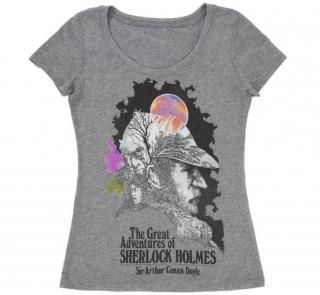 Arthur Conan Doyle / The Great Adventures of Sherlock Holmes Scoop Neck Tee (Heather Grey) (Womens)