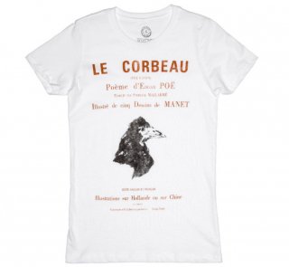 Edgar Allan Poe / Le Corbeau Tee (White) (Womens)